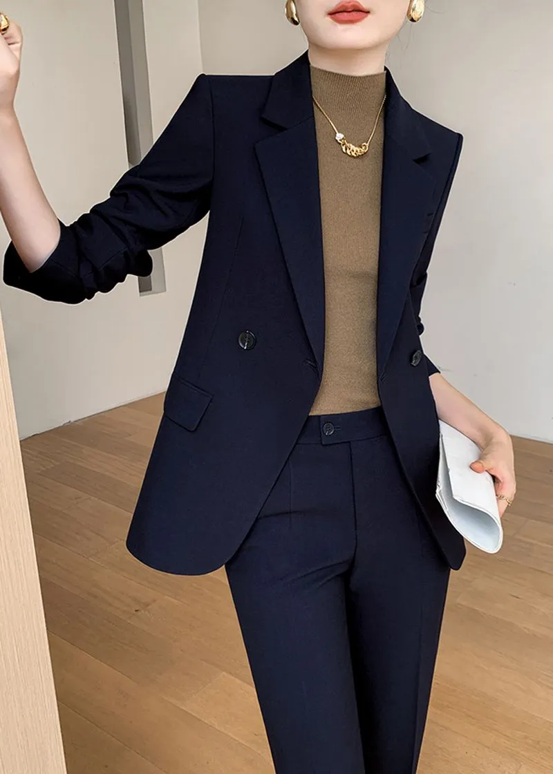 Double Breasted Blazer Pants Suit Two-Piece Set