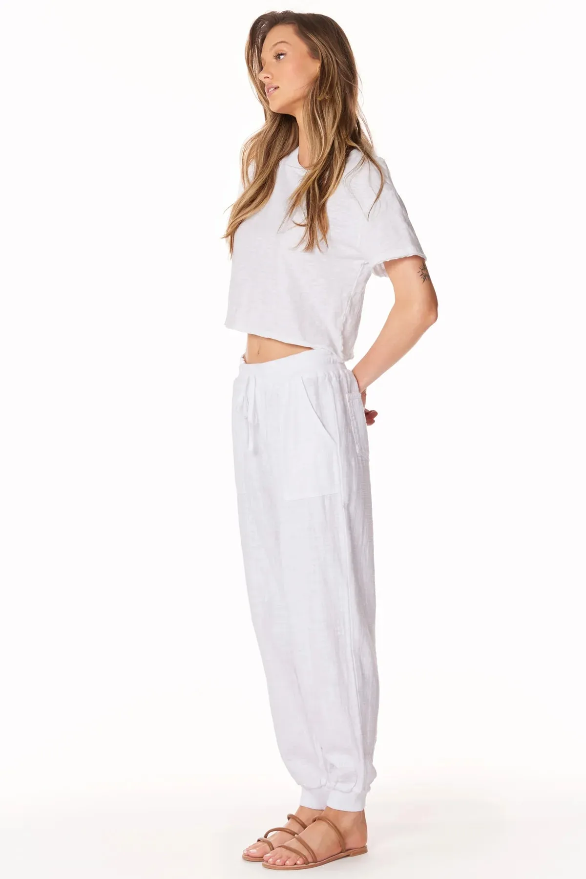 Drawstring Jogger - White