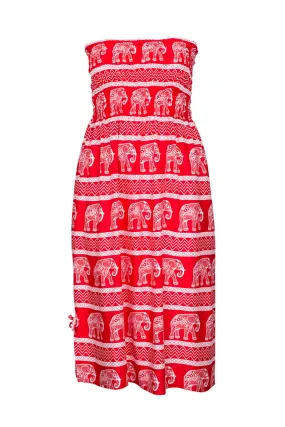 Elephant Trail Strapless Tube Dress