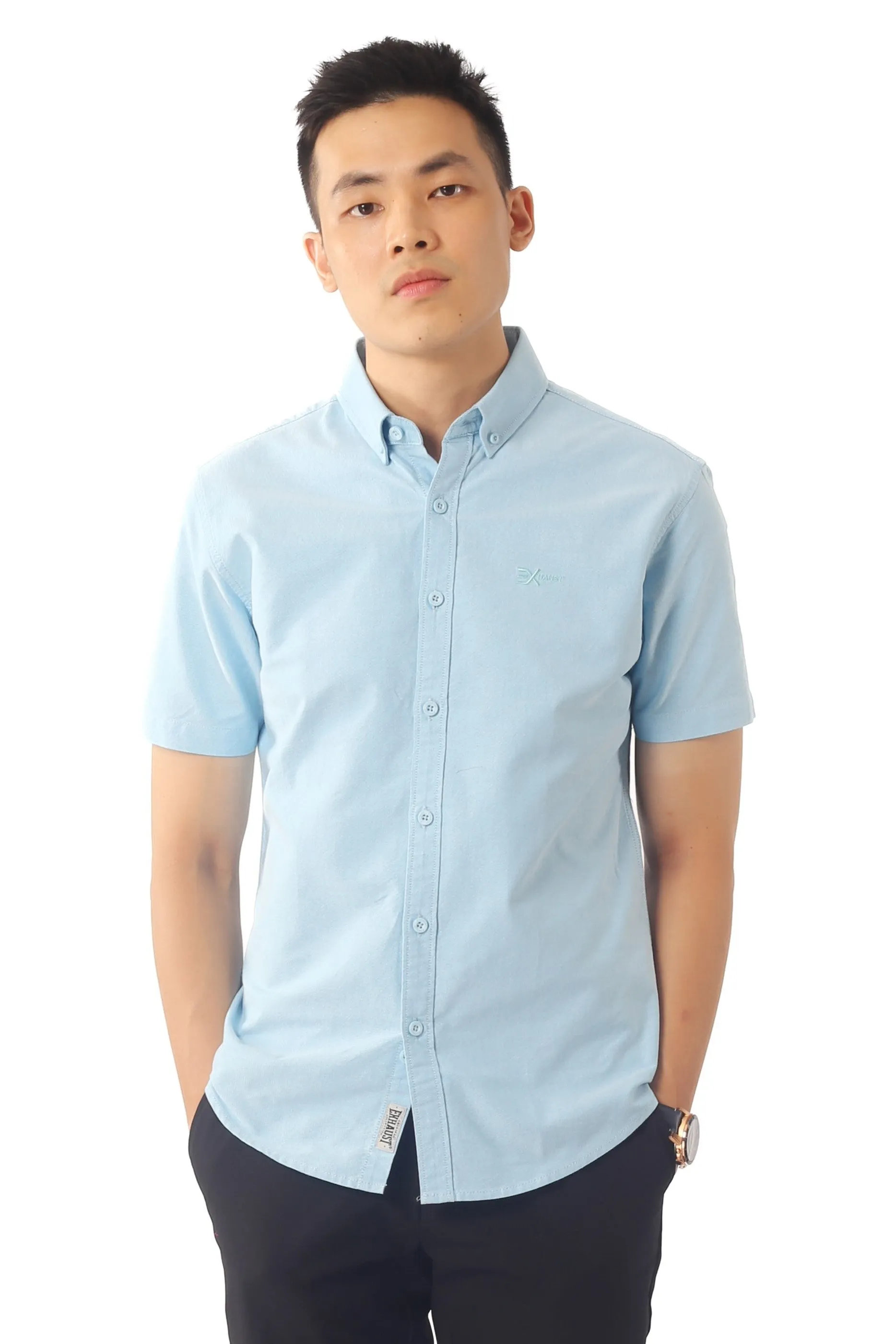 EXHAUST 100% Cotton Short Sleeve Shirt [Slim Fit] (SET A) 1314