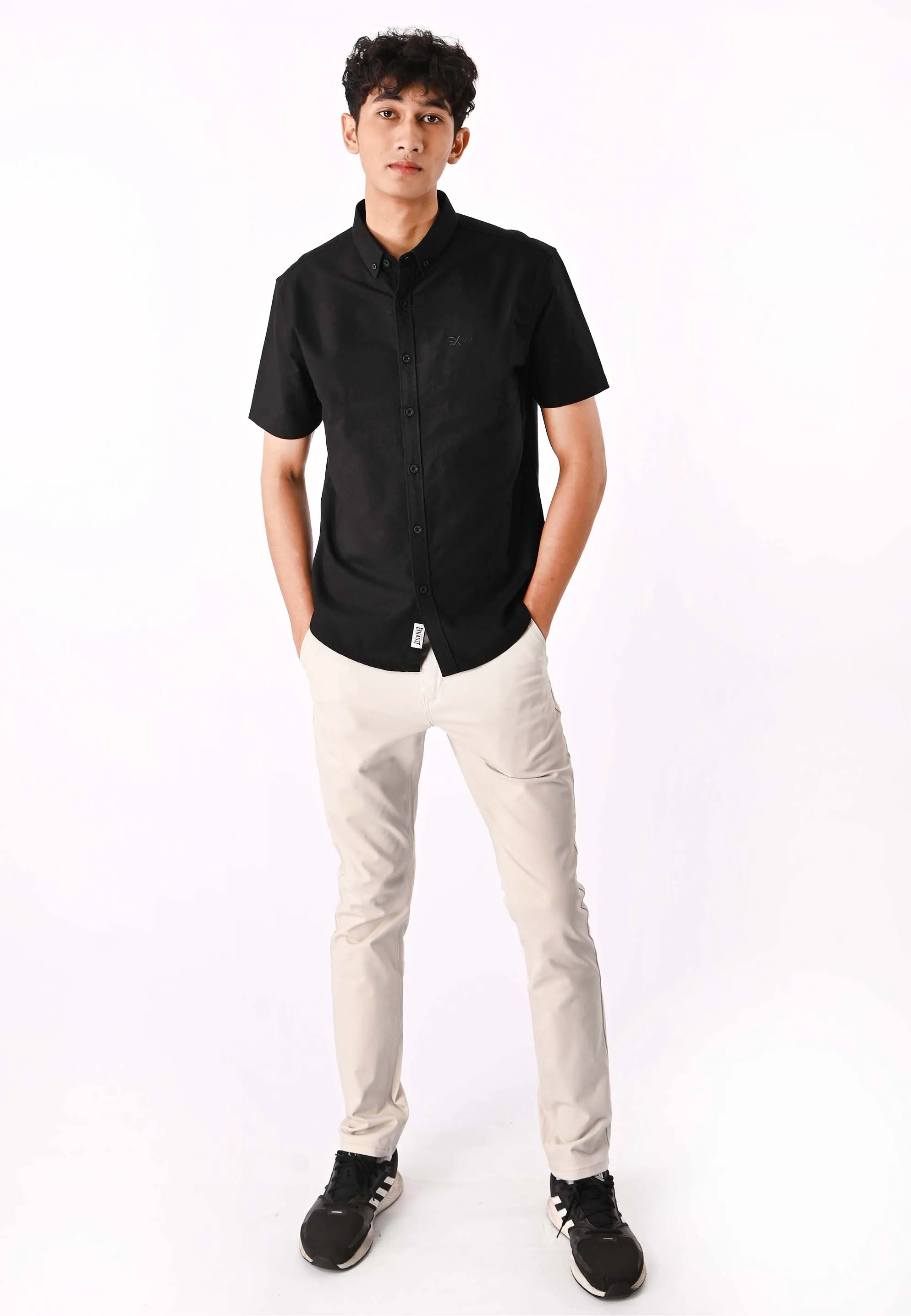 EXHAUST 100% Cotton Short Sleeve Shirt [Slim Fit] (SET A) 1314