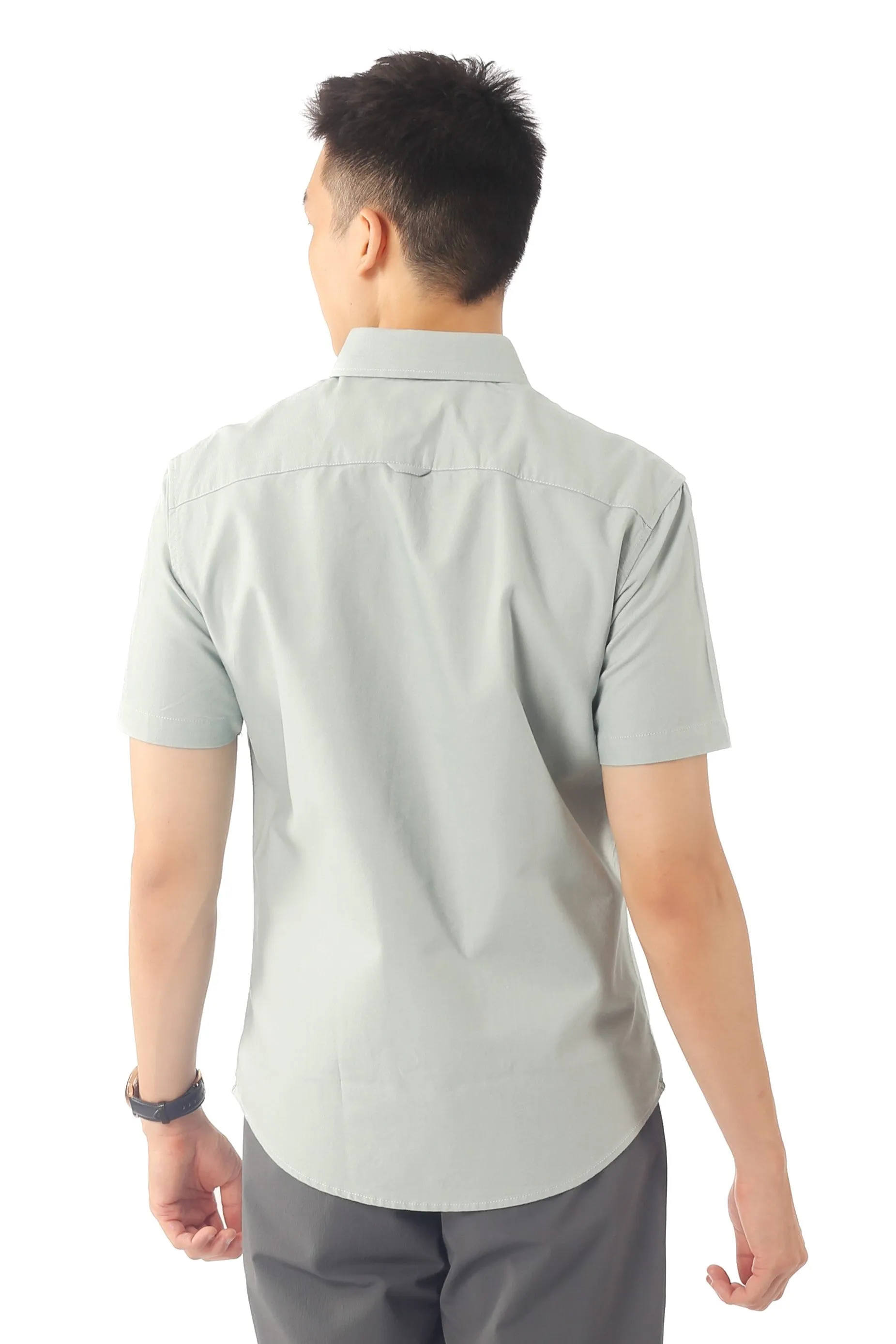 EXHAUST 100% Cotton Short Sleeve Shirt [Slim Fit] (SET A) 1314