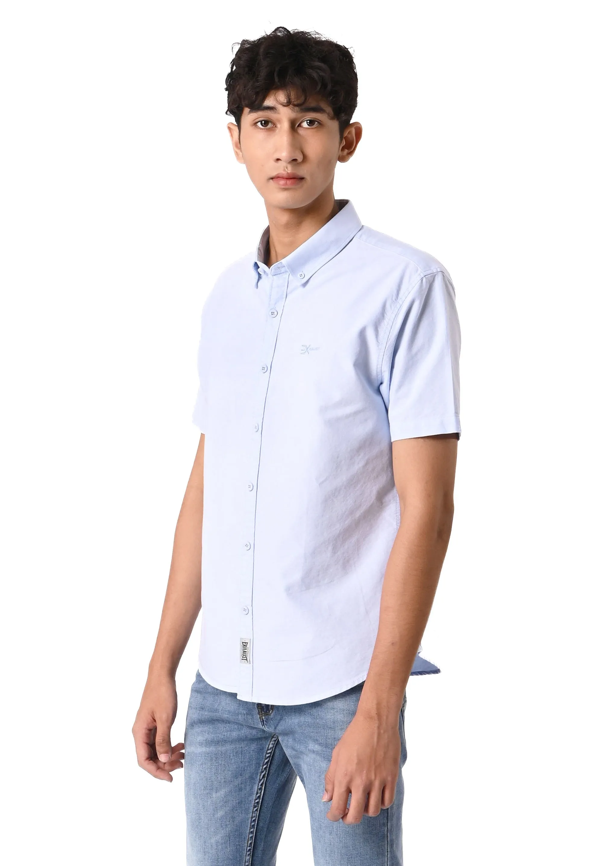 EXHAUST 100% Cotton Short Sleeve Shirt [Slim Fit] (SET A) 1314