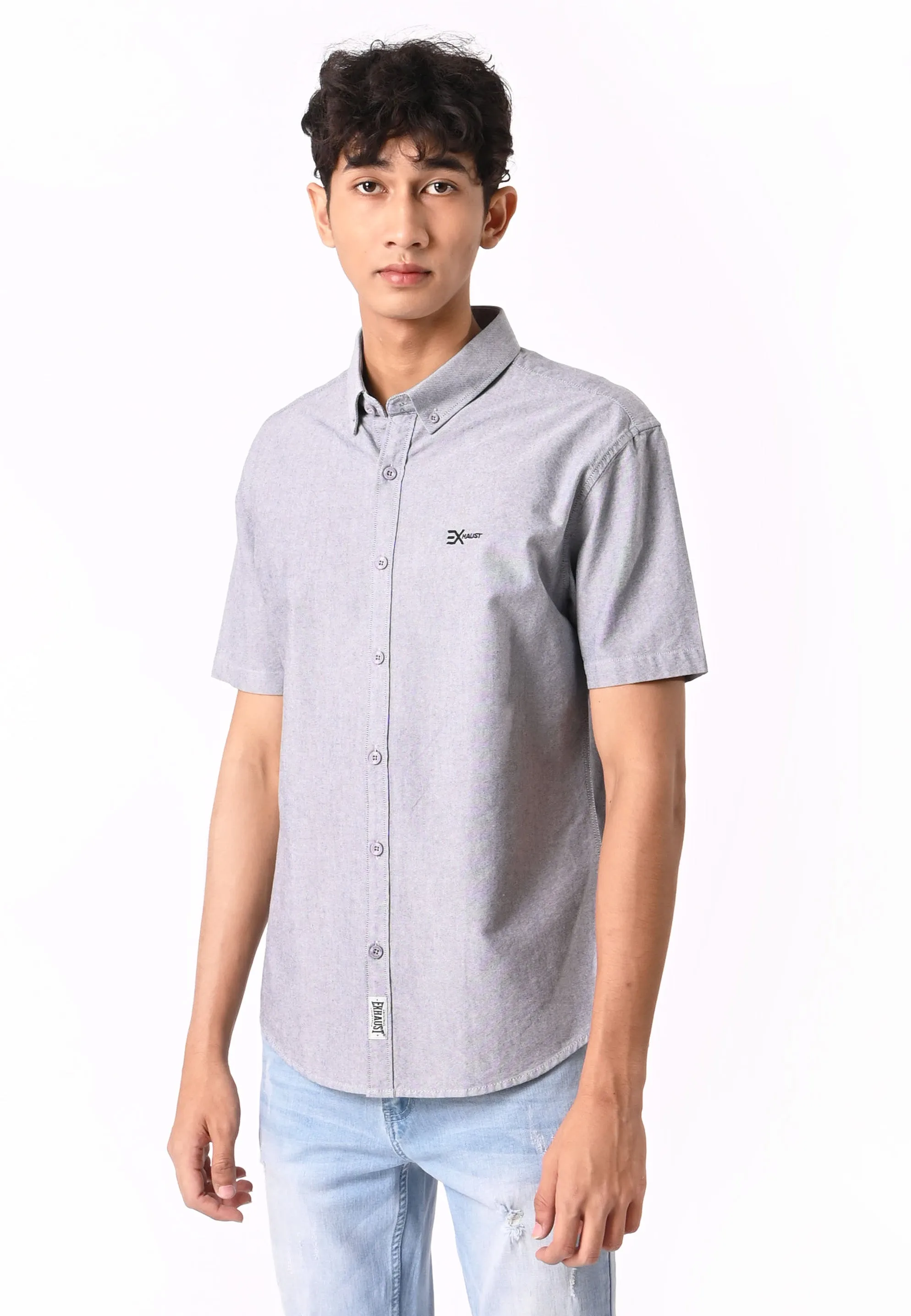 EXHAUST 100% Cotton Short Sleeve Shirt [Slim Fit] (SET A) 1314