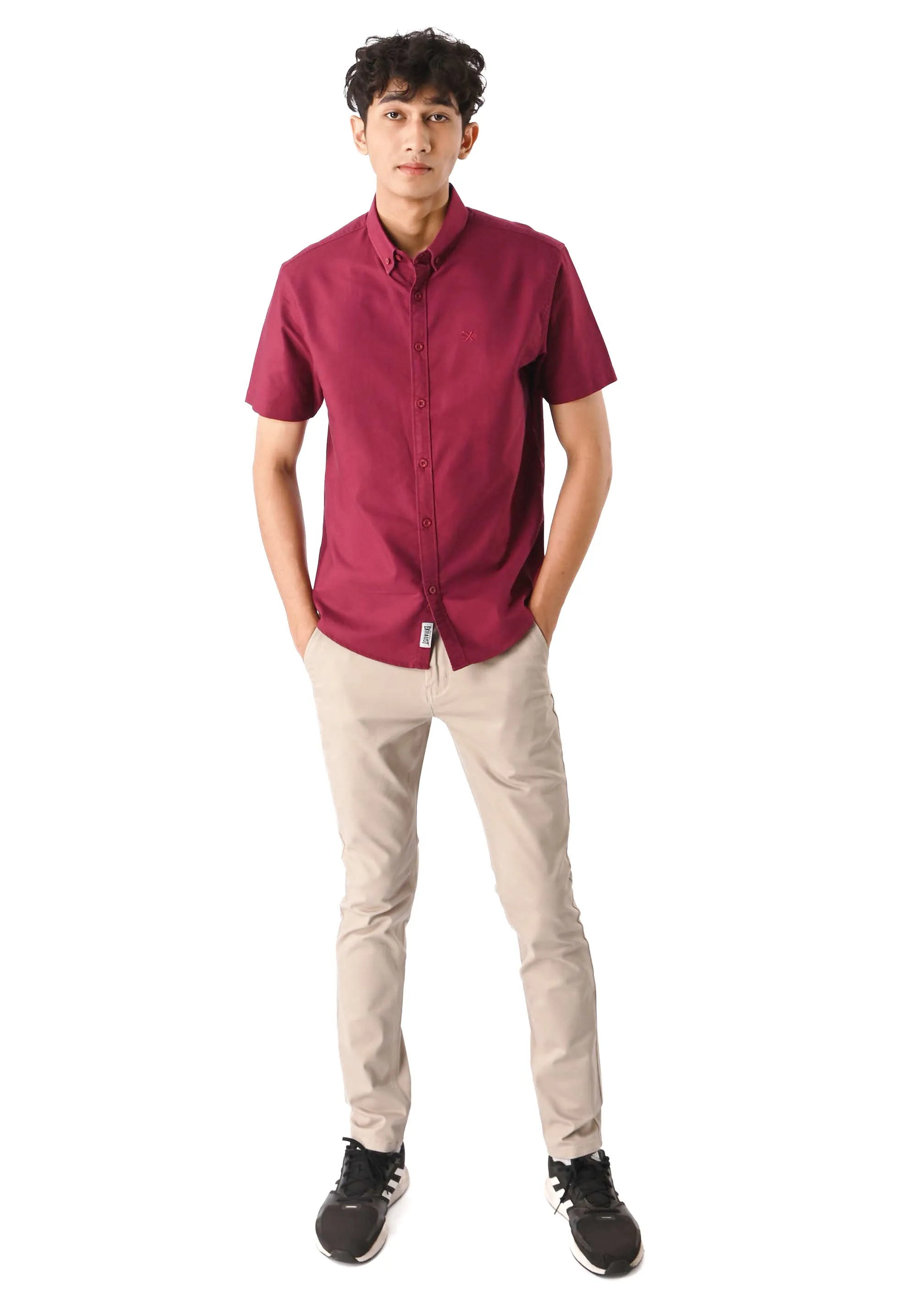 EXHAUST 100% Cotton Short Sleeve Shirt [Slim Fit] (SET A) 1314