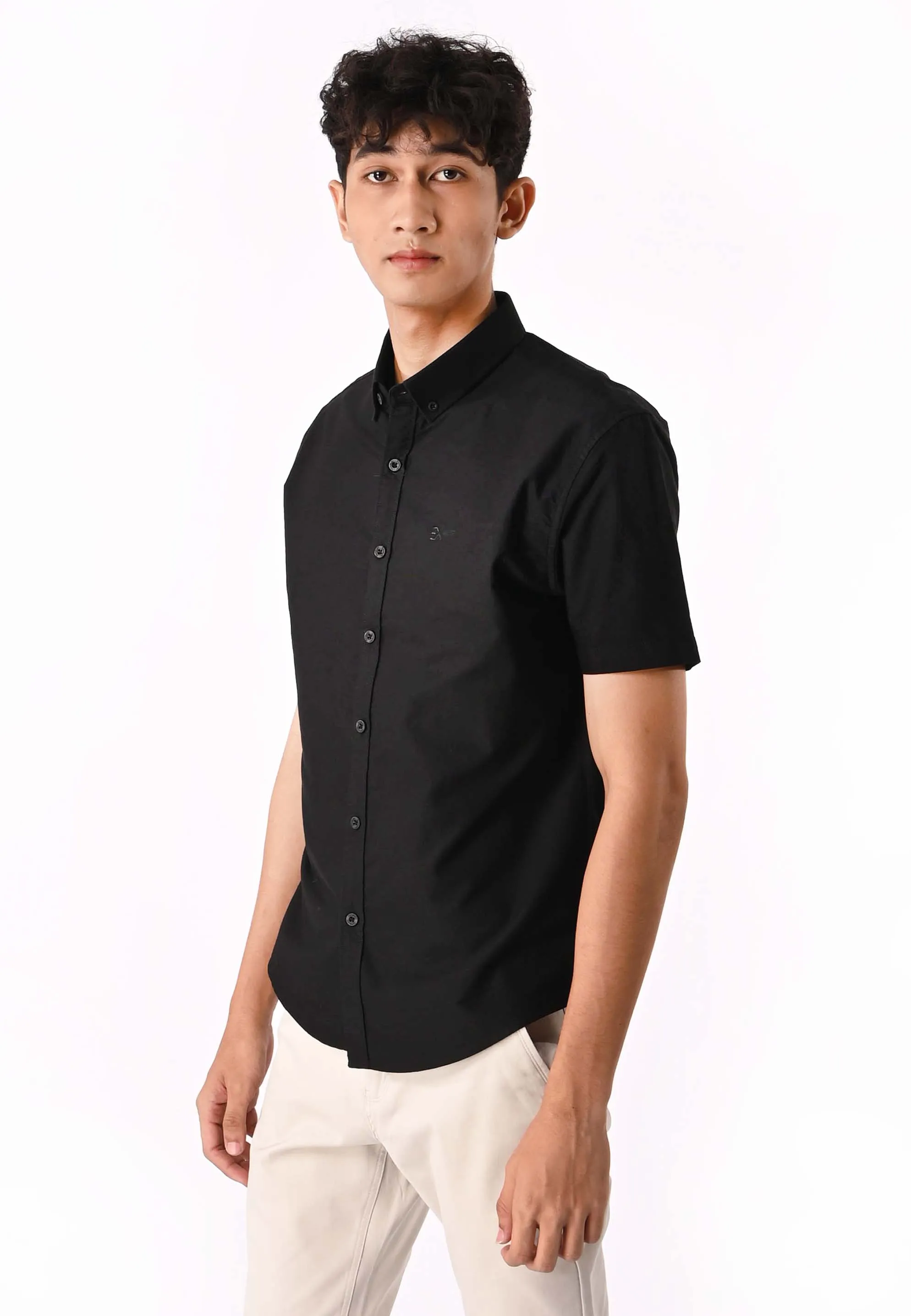 EXHAUST 100% Cotton Short Sleeve Shirt [Slim Fit] (SET A) 1314