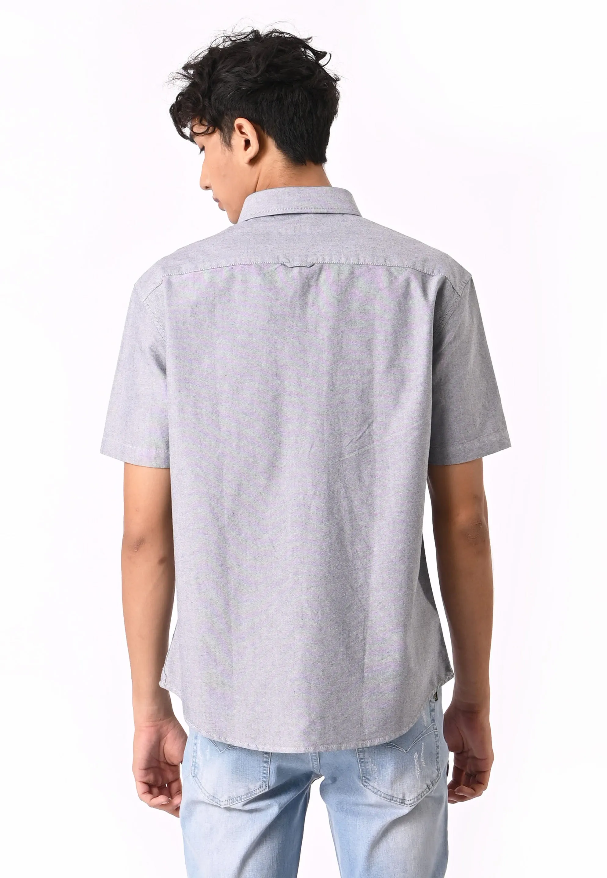 EXHAUST 100% Cotton Short Sleeve Shirt [Slim Fit] (SET A) 1314