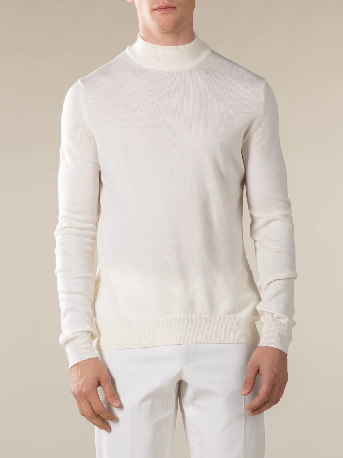 Extrafine Merino Mockneck Ivory