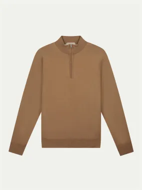 Extrafine Merino Zipper Sweater Caramel