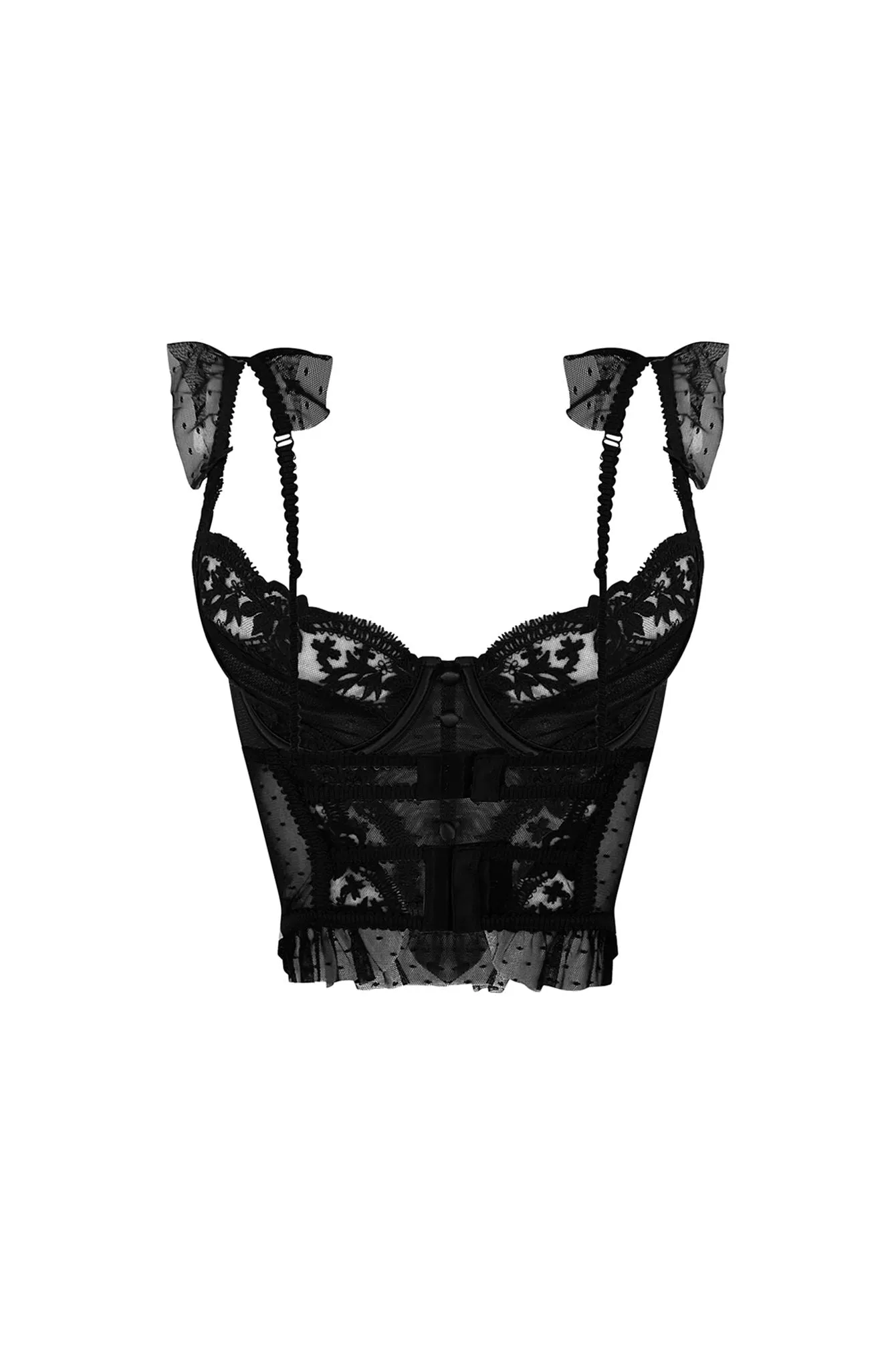 First Date Lace Trim Bustier Top