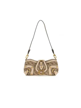 Gloss Vintage Tp Zp Shoulder Bag - Latte Logo Nude