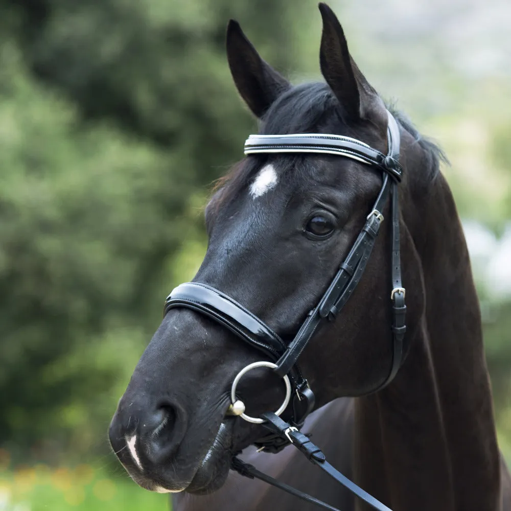 Halter Ego® 'Wellington' Black Patent Leather Snaffle Bridle Without Flash