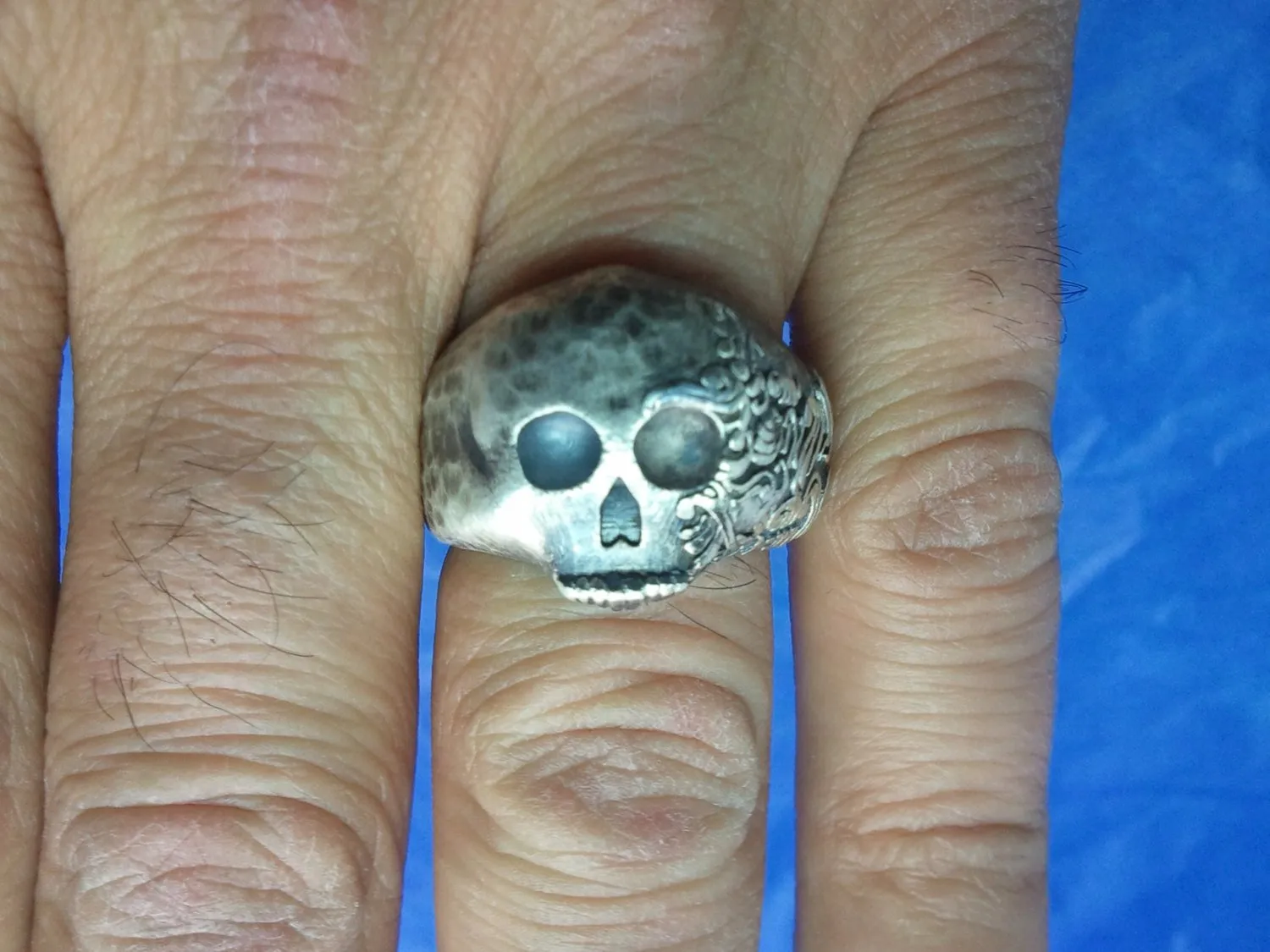 Hammered Fiji Skull Ring-UDINC0023