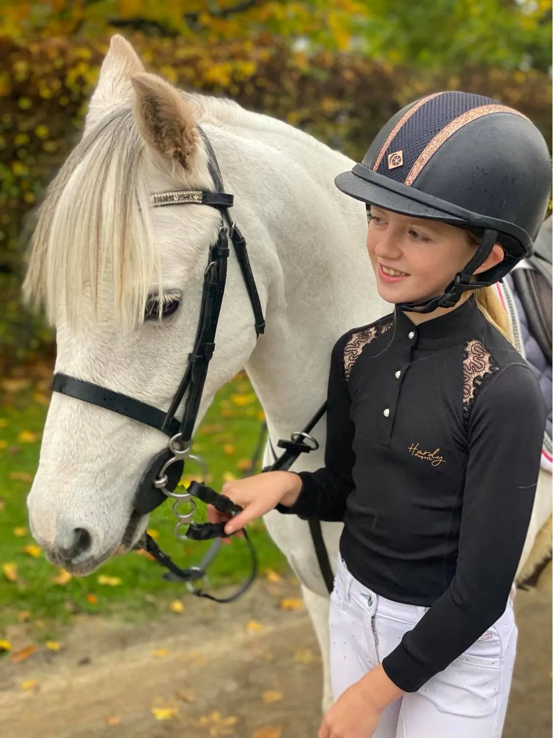 Hardy Equestrian Children's Black Lace Show Shirt