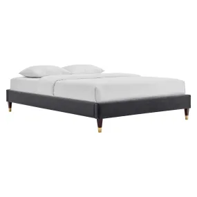 Harlow Performance Velvet Platform Bed Frame