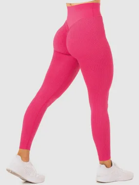 HONEYCOMB SCRUNCH SEAMLESS LEGGINGS HOT PINK