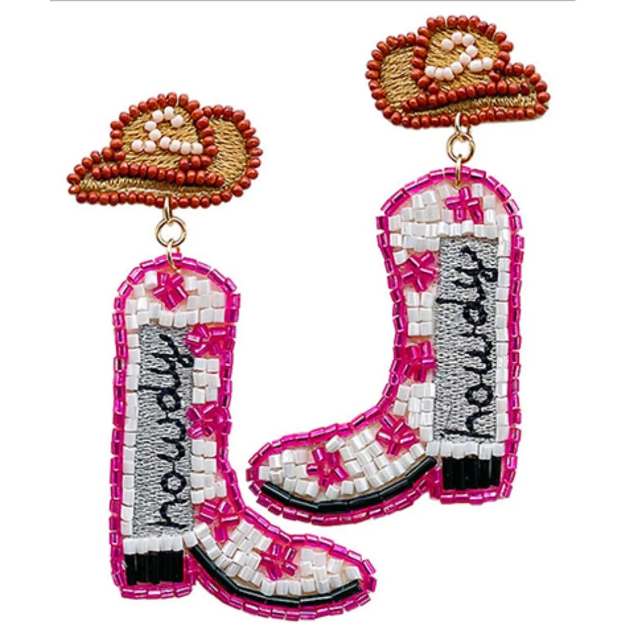 Howdy Beaded Boots Earrings - Available in 2 Colors