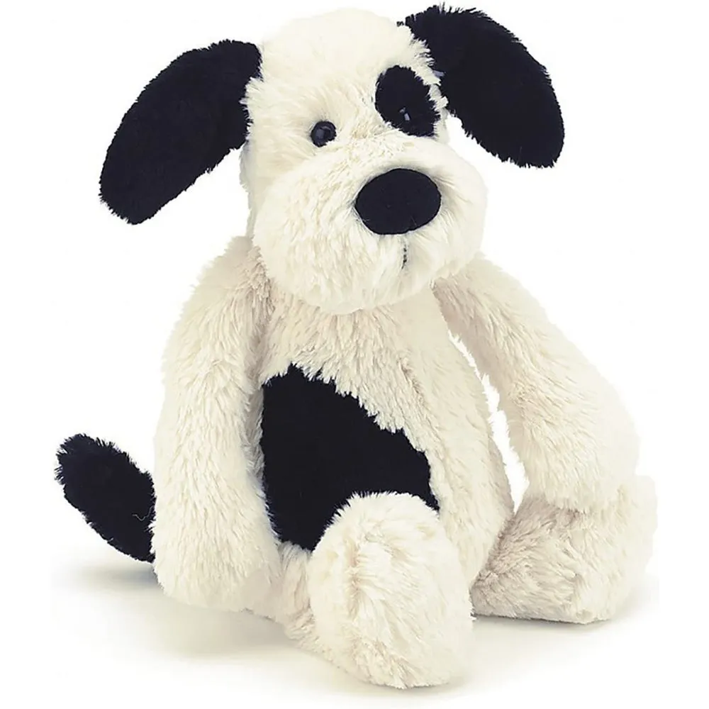 Jellycat Bashful Black and Cream Puppy