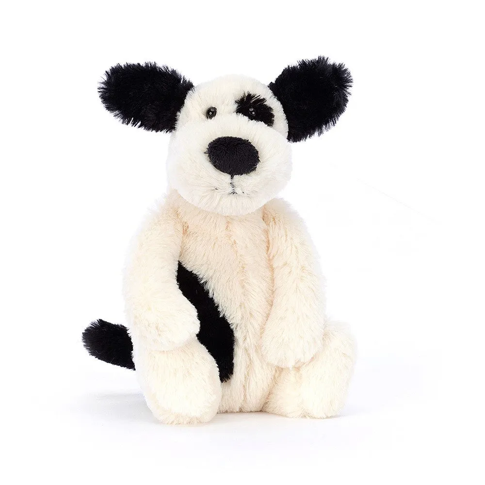 Jellycat Bashful Black and Cream Puppy