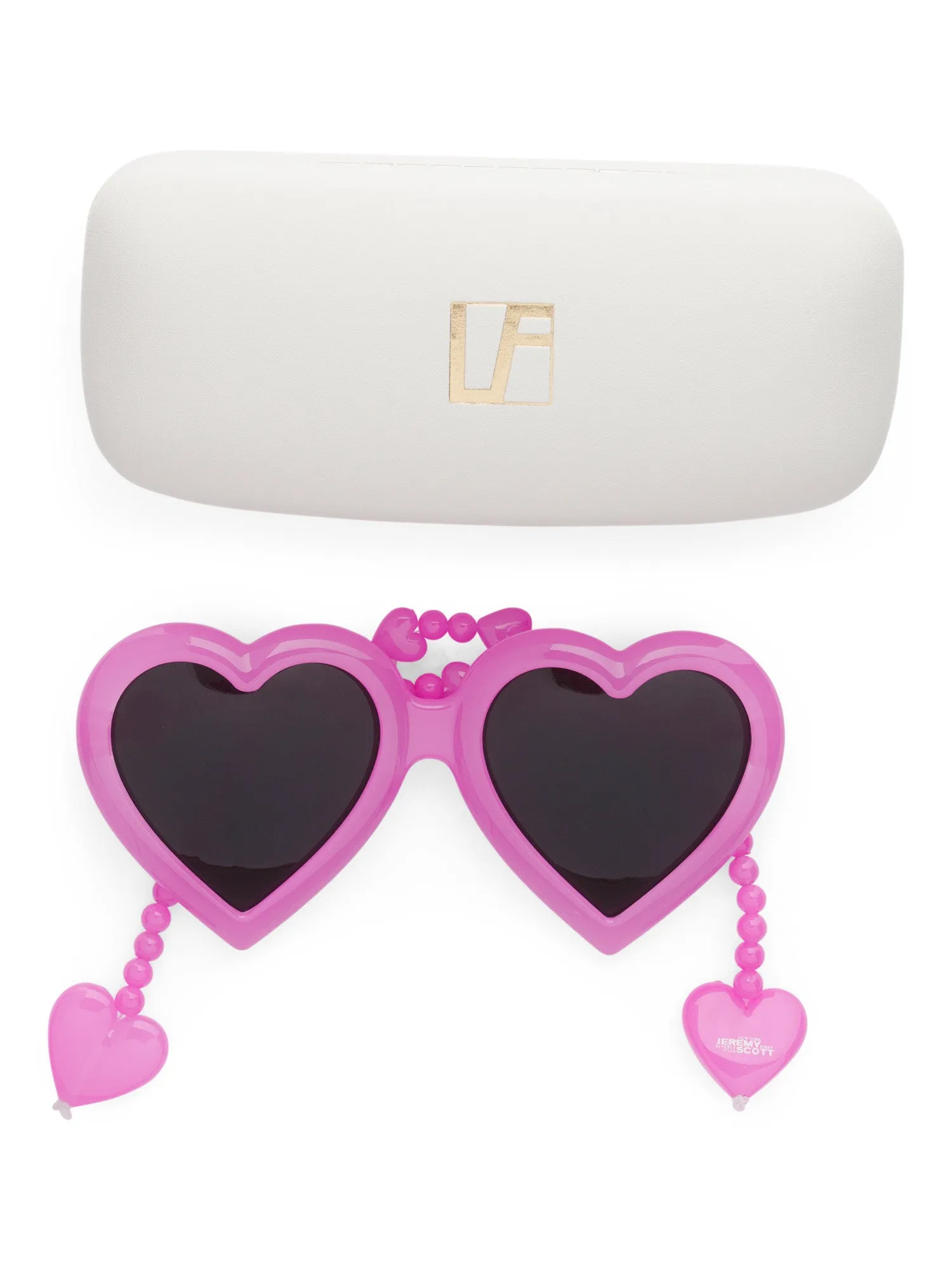 JEREMY SCOTT x Linda Farrow Heart Sunglasses - Pink