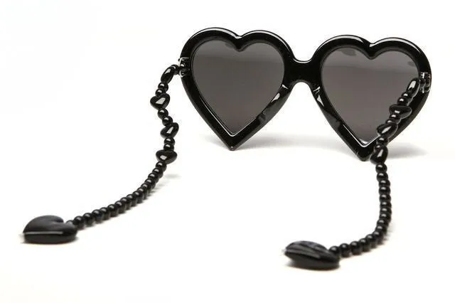 JEREMY SCOTT x Linda Farrow Heart Sunglasses - Pink