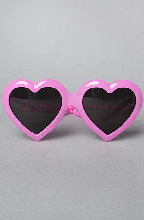 JEREMY SCOTT x Linda Farrow Heart Sunglasses - Pink