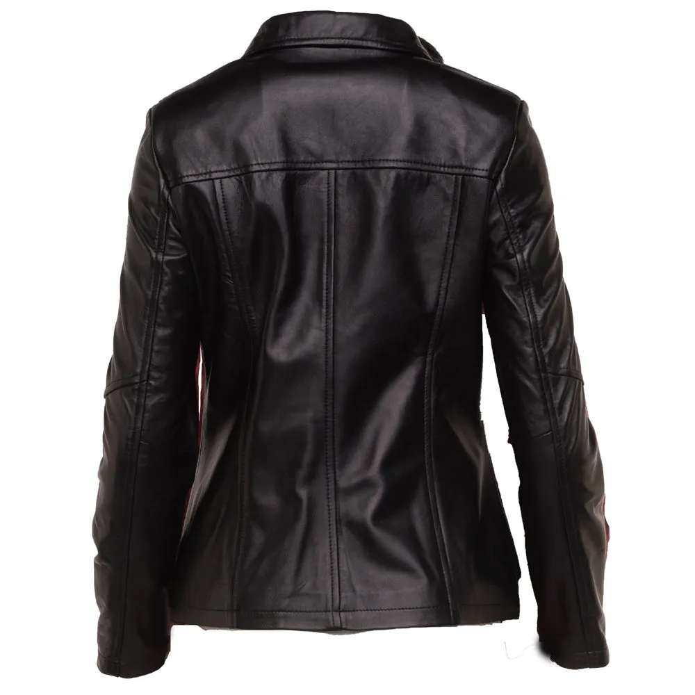 Jude's black leather jacket