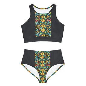 Kaleidoscope Sporty Bikini Set (AOP)