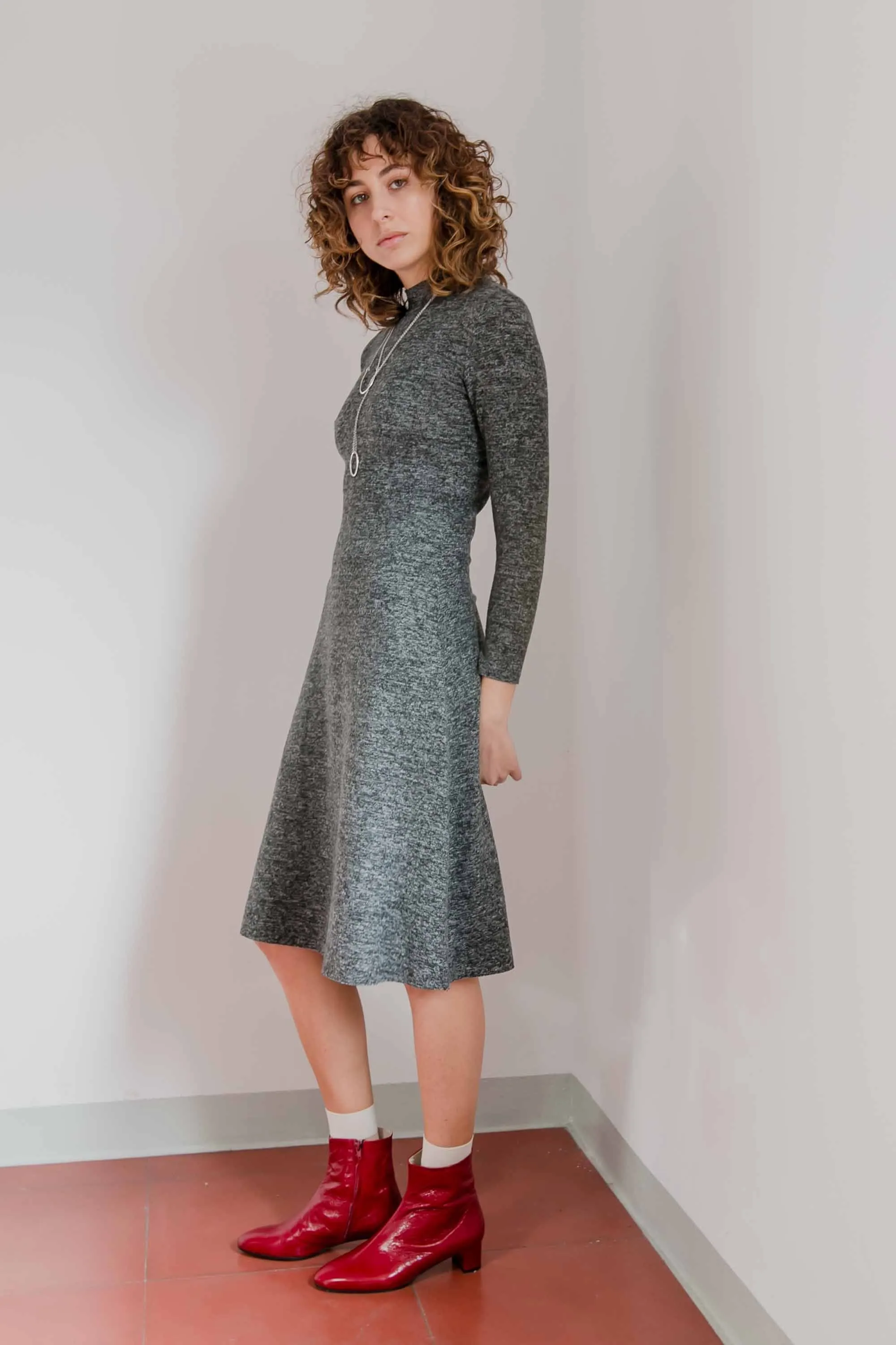 knit dress grey <br> by Cossac