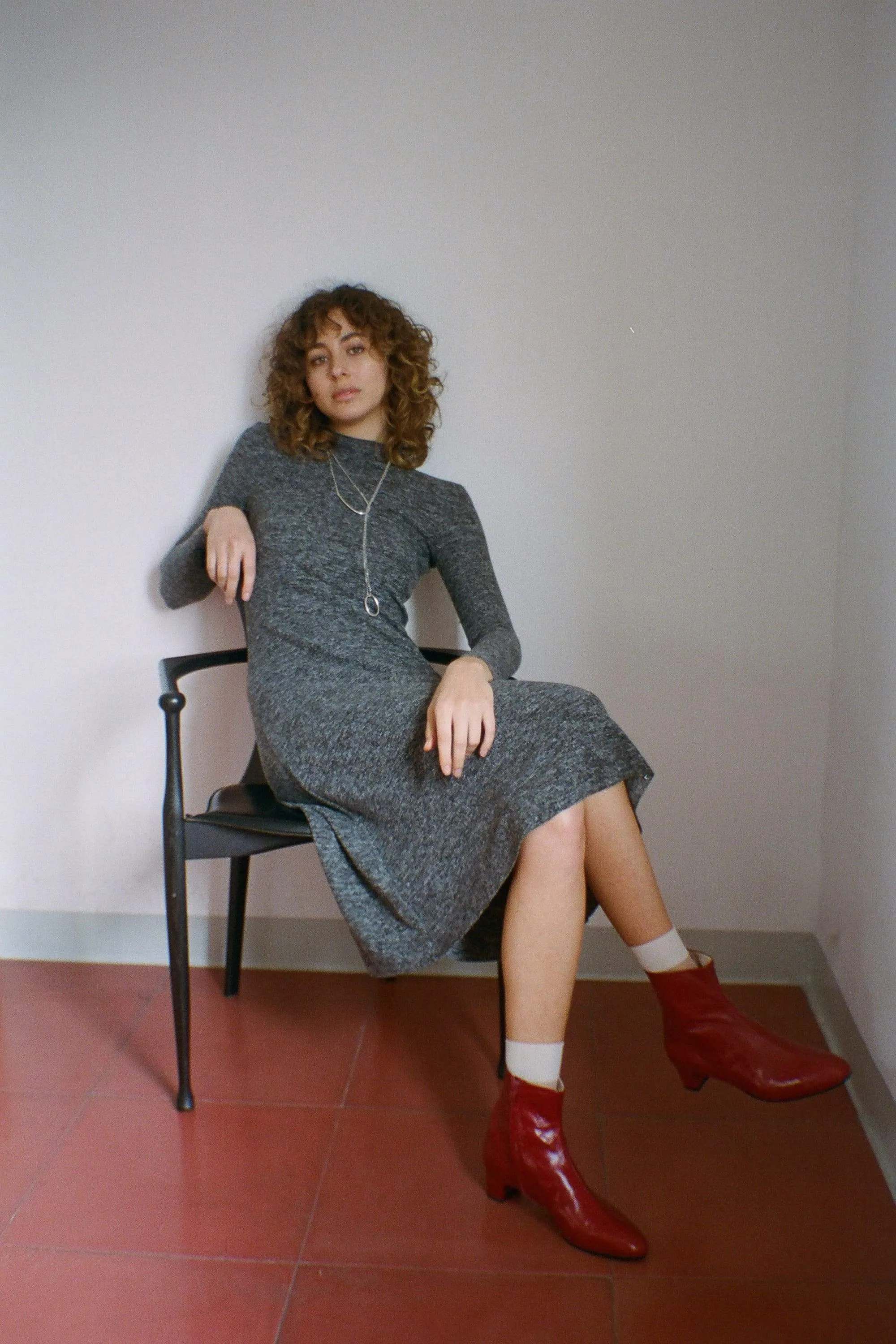 knit dress grey <br> by Cossac