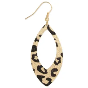 Leopard Print Pointed Oval Earrings