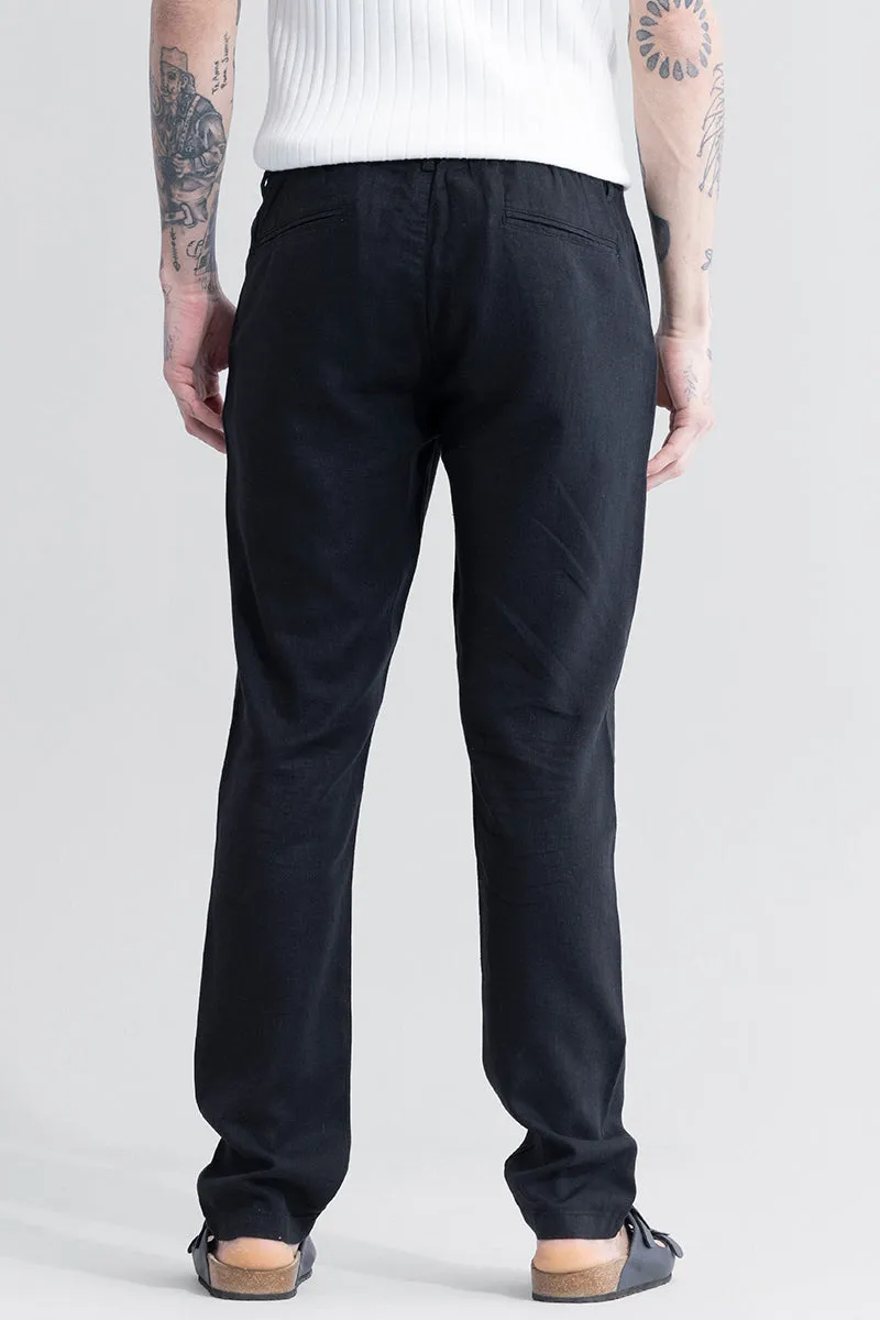 LinenLoom Black Trouser