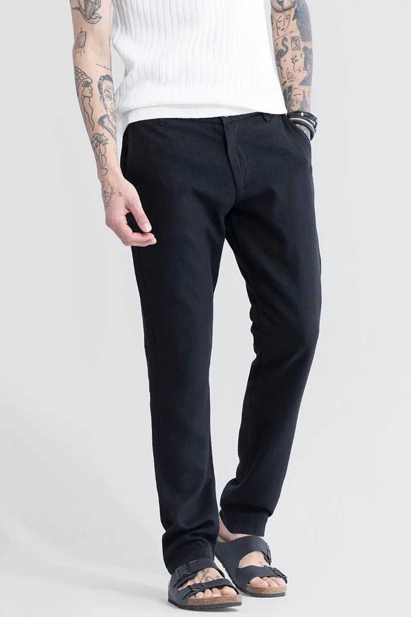 LinenLoom Black Trouser