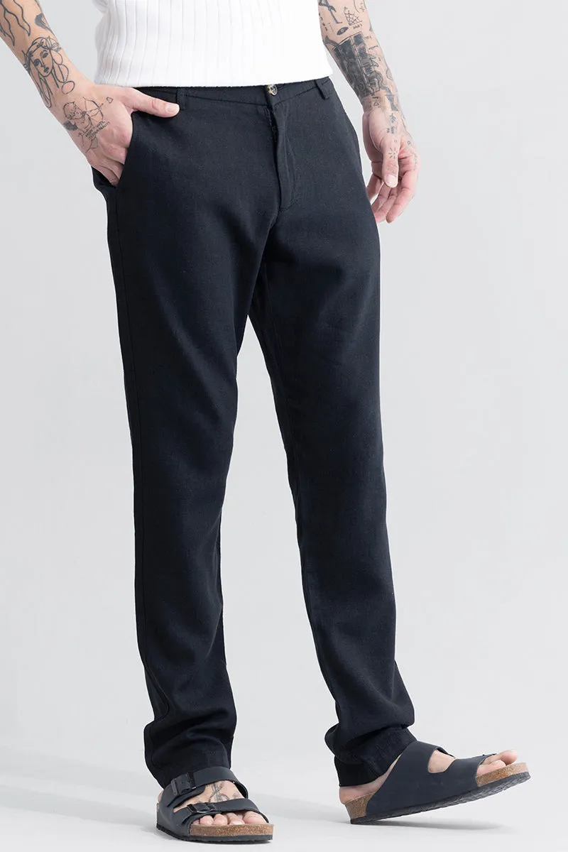 LinenLoom Black Trouser