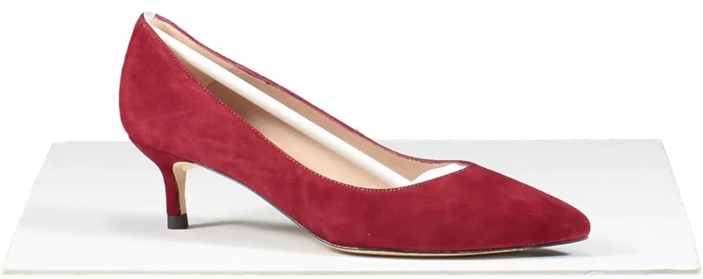 LK Bennett Dark Red Kitten Heel Court Shoes BNIB UK 4 EU 37 👠