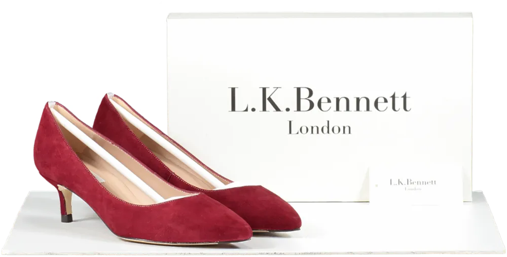 LK Bennett Dark Red Kitten Heel Court Shoes BNIB UK 4 EU 37 👠