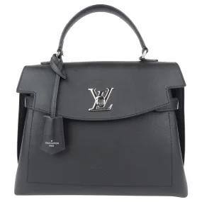 Louis Vuitton Black Grained Calfskin Leather Lockme Ever MM Two Way Top Handle Bag