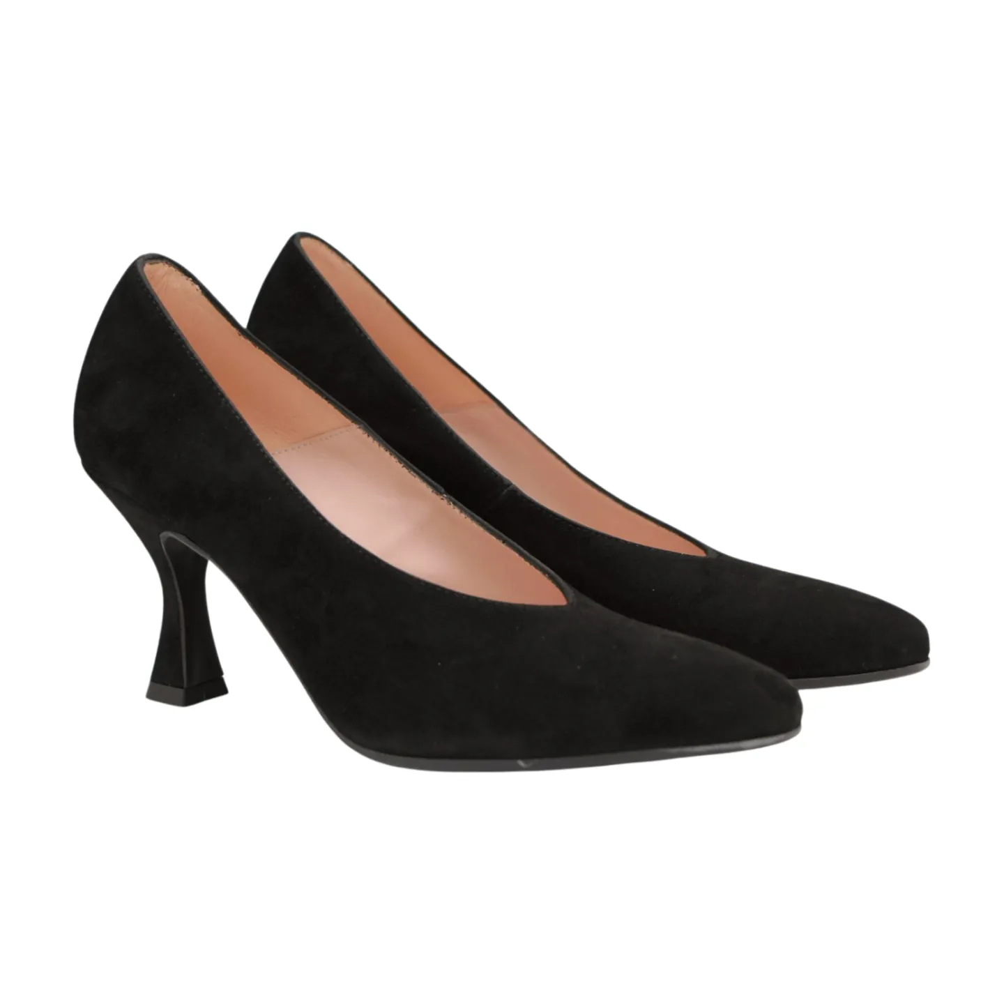 Marian Black Suede VCut point Toe Shoe