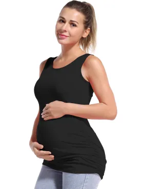 Maternity Side Shirred Tank Top black