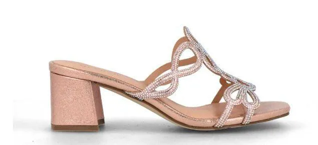 MENBUR Rosegold Shimmer embellished mule