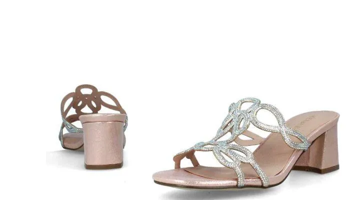 MENBUR Rosegold Shimmer embellished mule