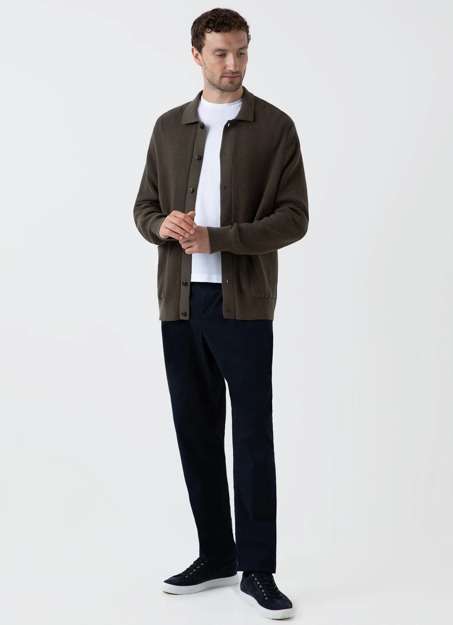 Men's Waffle Stitch Jacket in Khaki