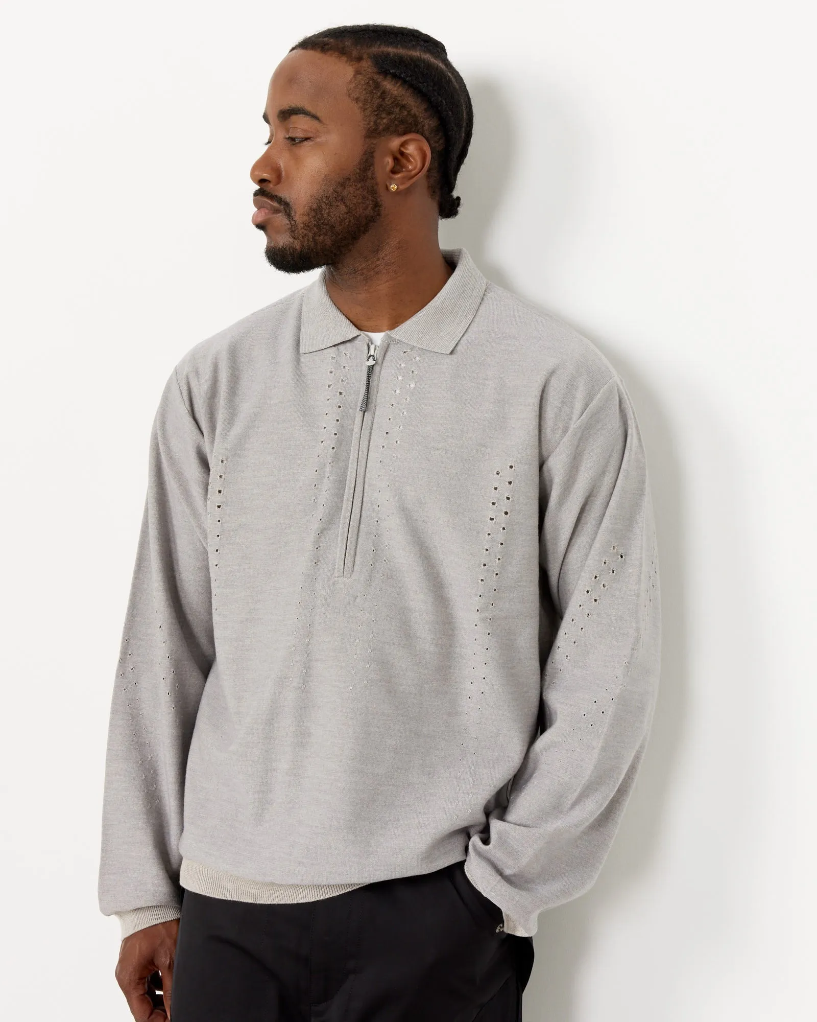 Merino Polo in Grey