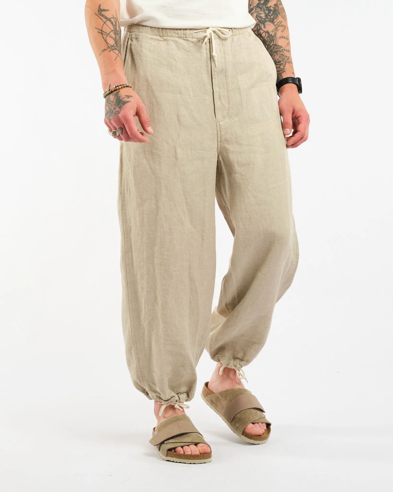 MIL Easy Pants Linen Herringbone Natural