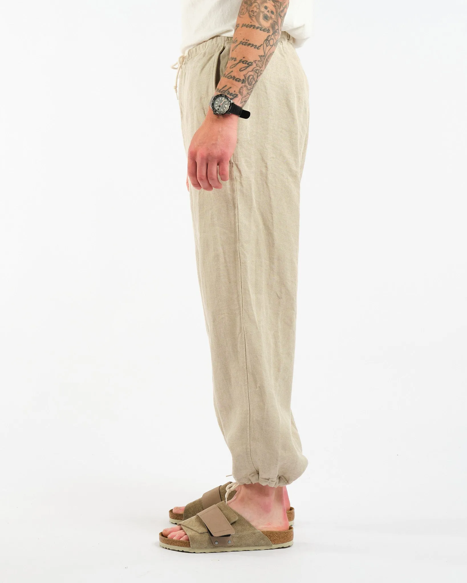 MIL Easy Pants Linen Herringbone Natural