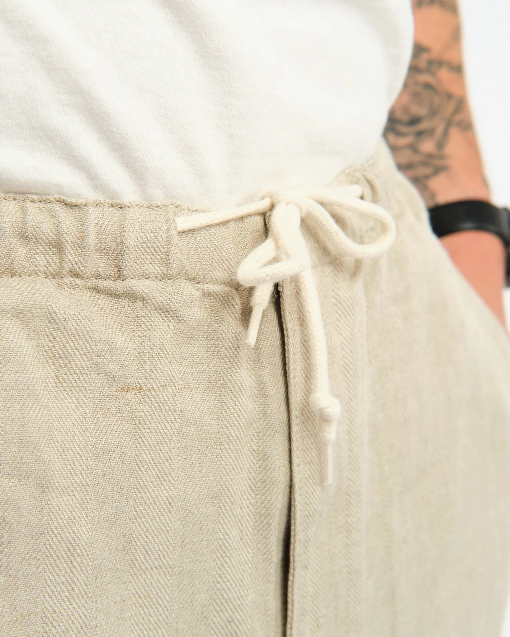 MIL Easy Pants Linen Herringbone Natural