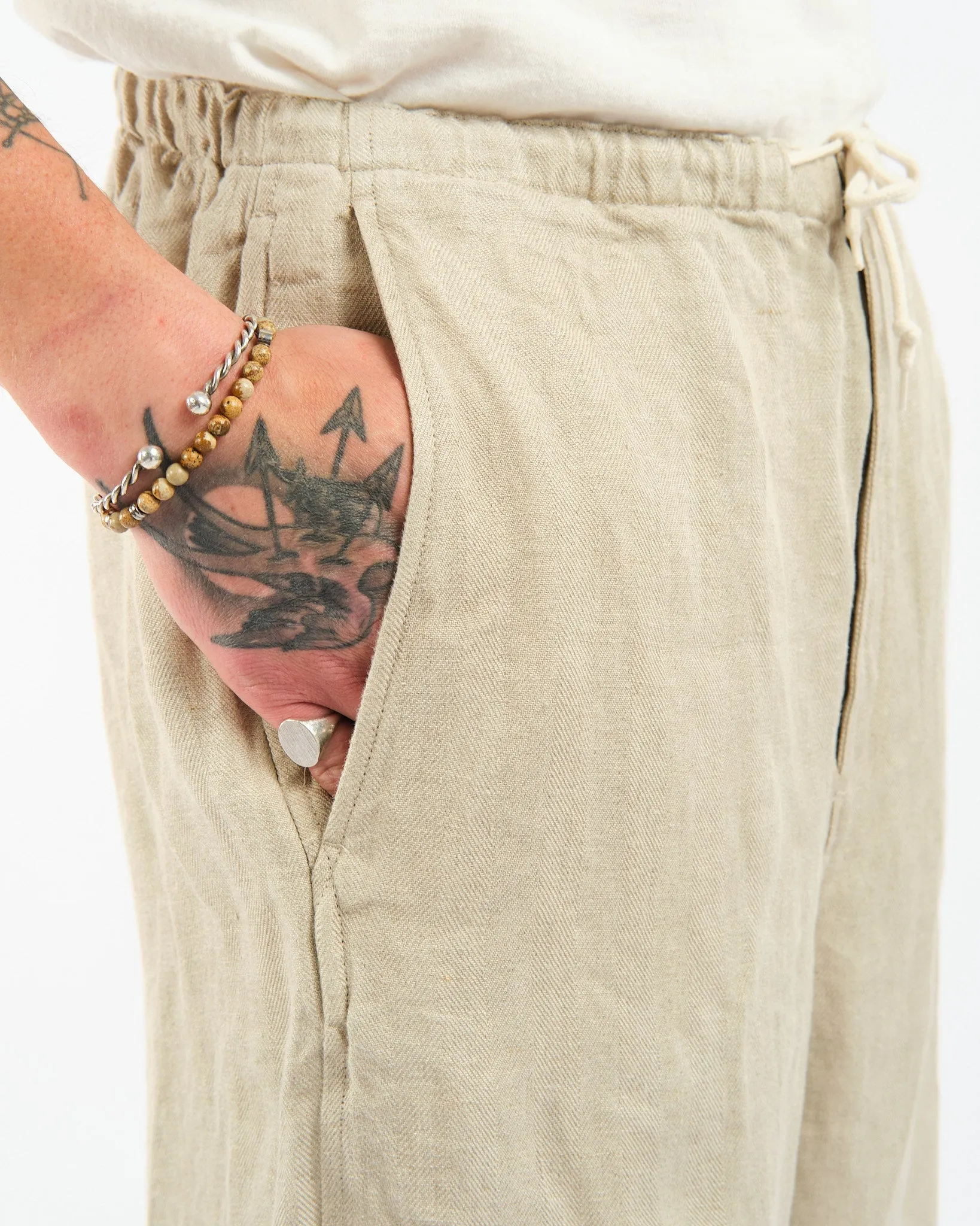 MIL Easy Pants Linen Herringbone Natural