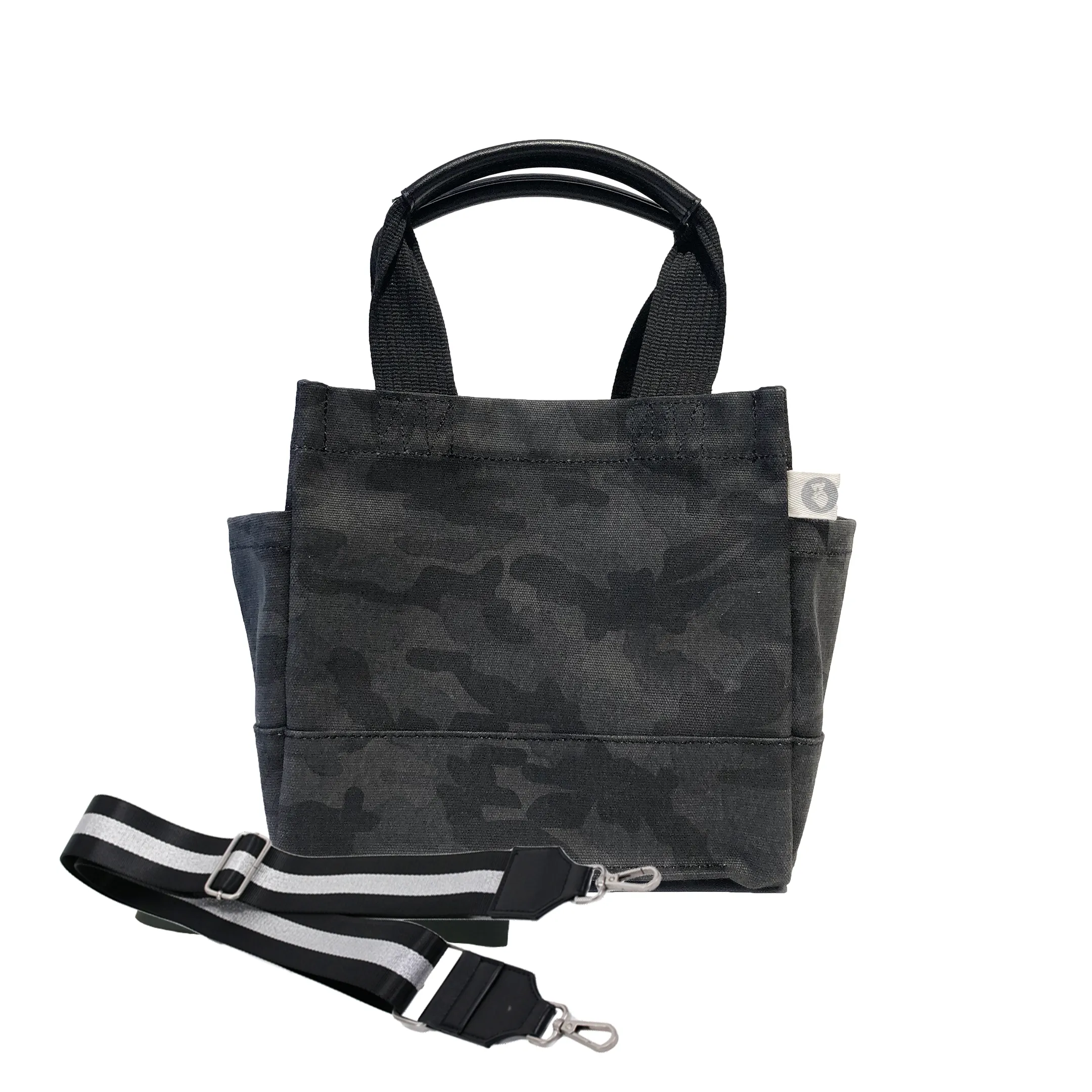 Mini Luxe North South Bag: Black Camouflage