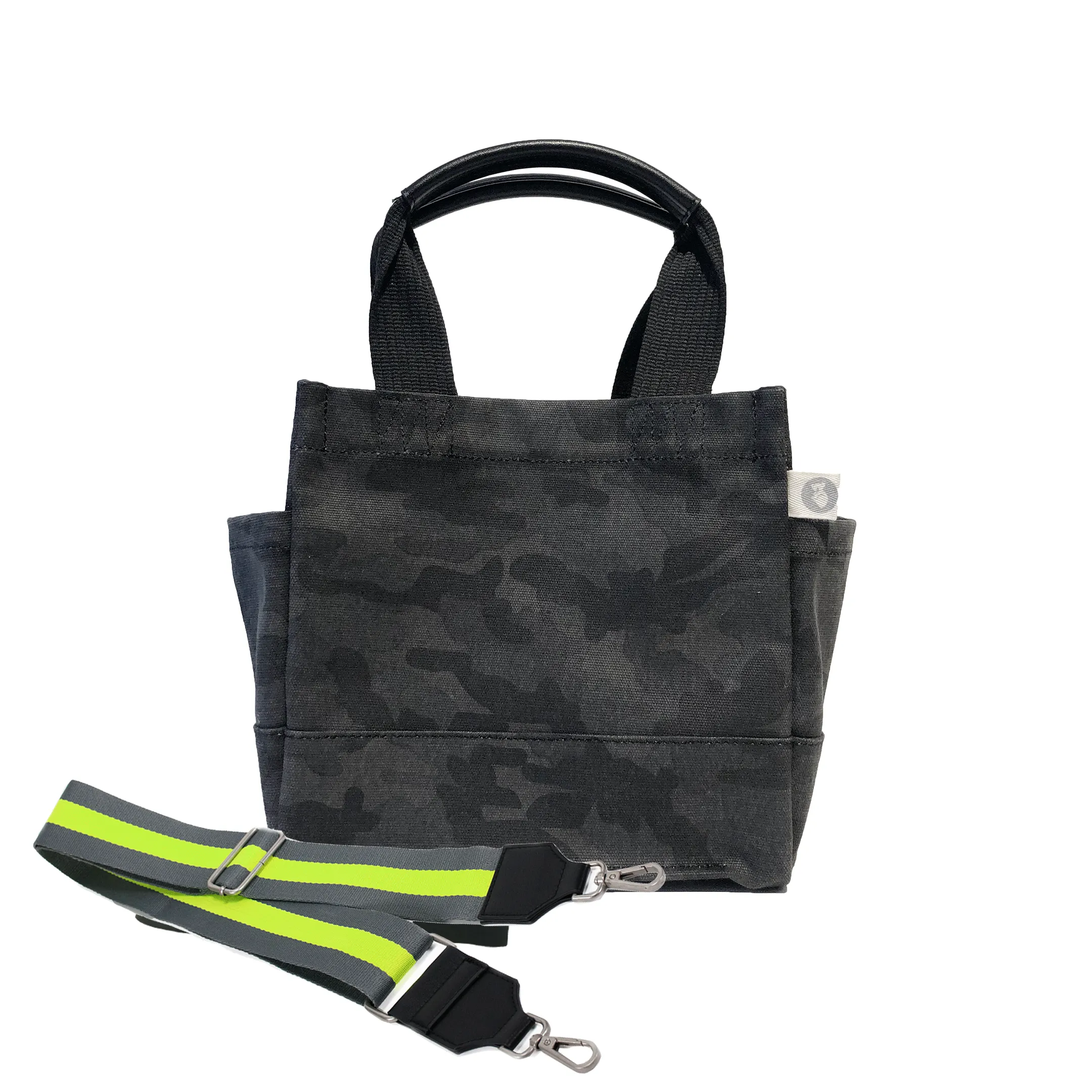 Mini Luxe North South Bag: Black Camouflage