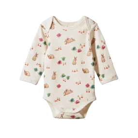 Nature Baby Long Sleeve Bodysuit - Country Bunny Print